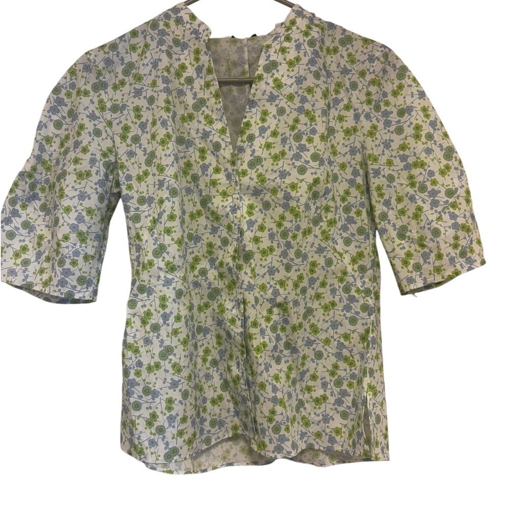 Caliban Floral Short Sleeve Button Down Top NWT